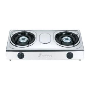 Boscon Auto Ignition Table Top Gas Cooker-2 Burner-Silver BOS-GS012