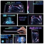 redbeat REDBEAT C1 Tablet,Dual SIM,8-inch ,6(3+3)GB RAM /64GB ROM, Android14, 4000mAh Battery,Gray